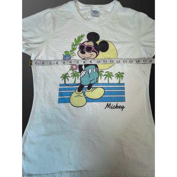 Mickey Mouse Sun Glasses Tropical TShirt Woman’s Medium Disney Vintage 80s Style - Picture 9 of 9